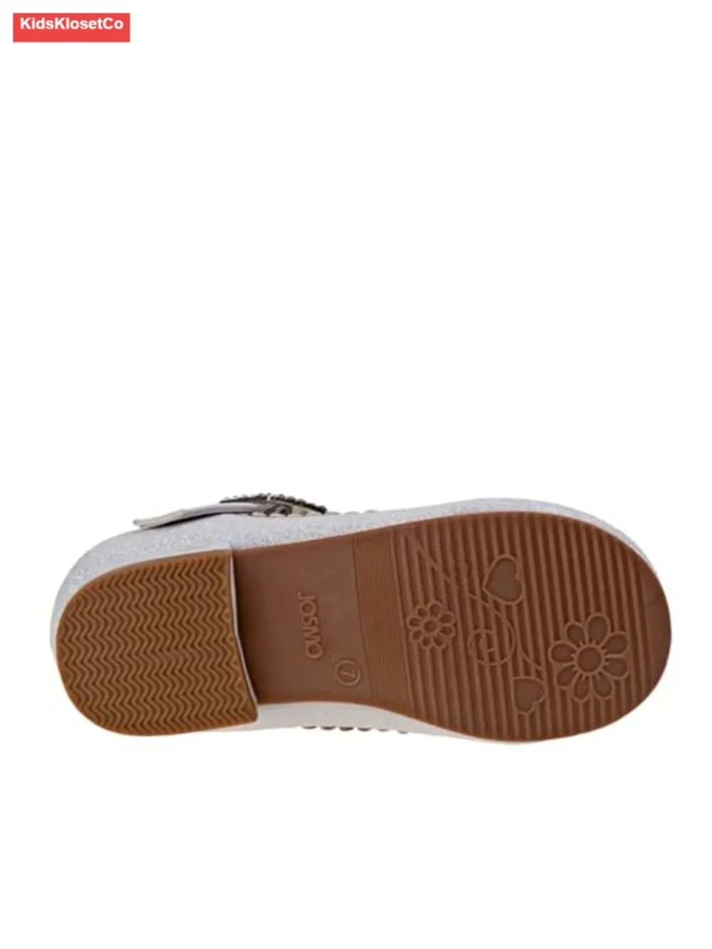 Girls Dressy Mary Jane Flats with Stone Trim